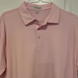 Peter Millar Summer comfort golf polo pink and white striped size XL like new